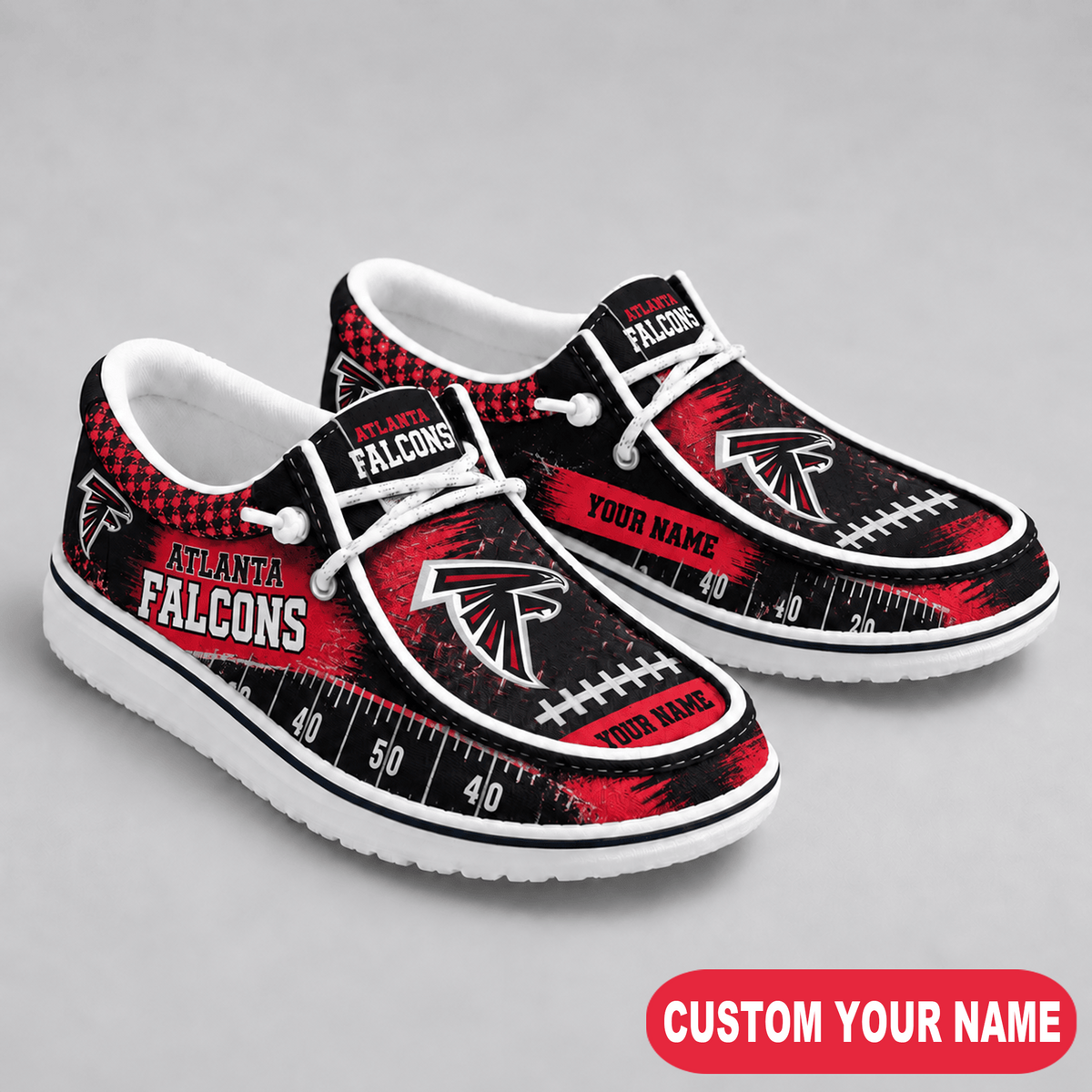 Premium NFL x ATL Game Day Yard Line Loafer Shoes