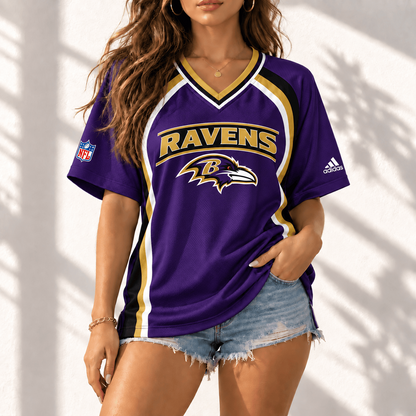 Premium NFL x BAL Gridiron Contour Fan Merch V-Neck