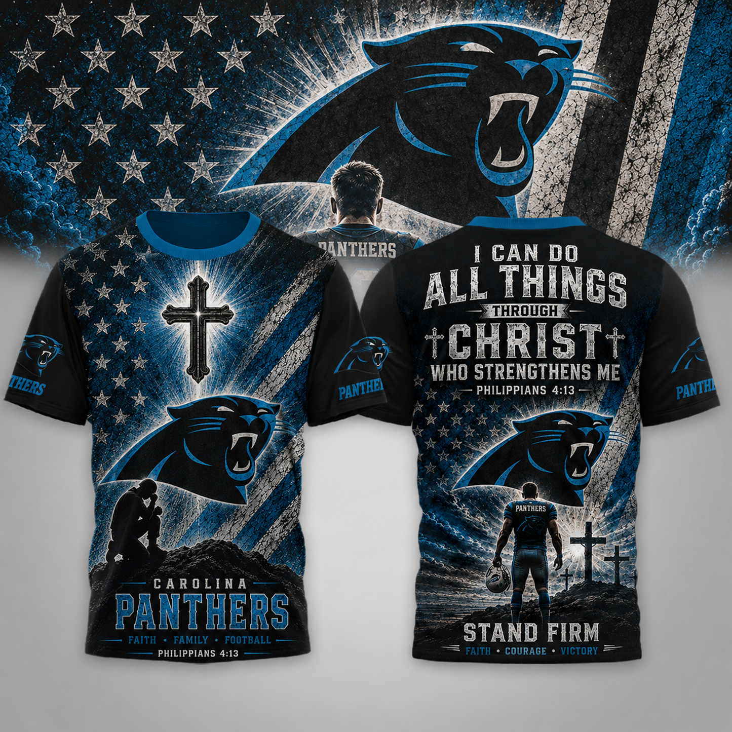 Premium NFL x CAR Faith Family 3D Shirt
