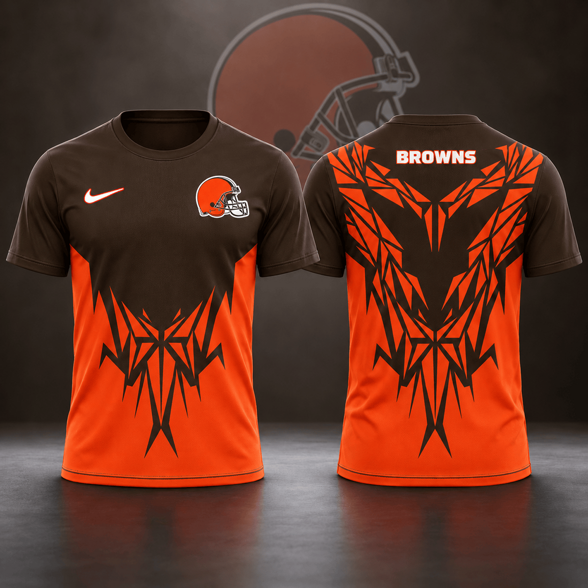 Premium NFL x CLE Football Club Tribal Graphic T-Shirt Fan Sports Apparel