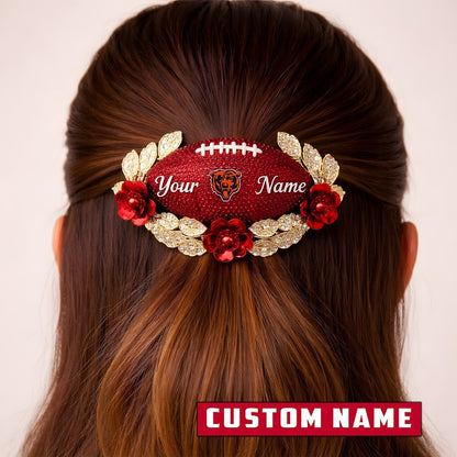 Premium NFL x Chicago Bears Personalized Women's Hair Pin - Valentine Edition NDT LVH