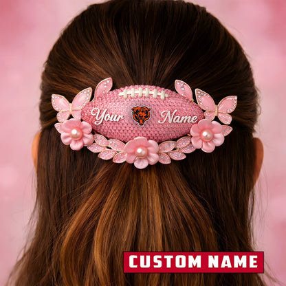Premium NFL x Chicago Bears Personalized Women's Hair Pin - Valentine Edition NDT LVH