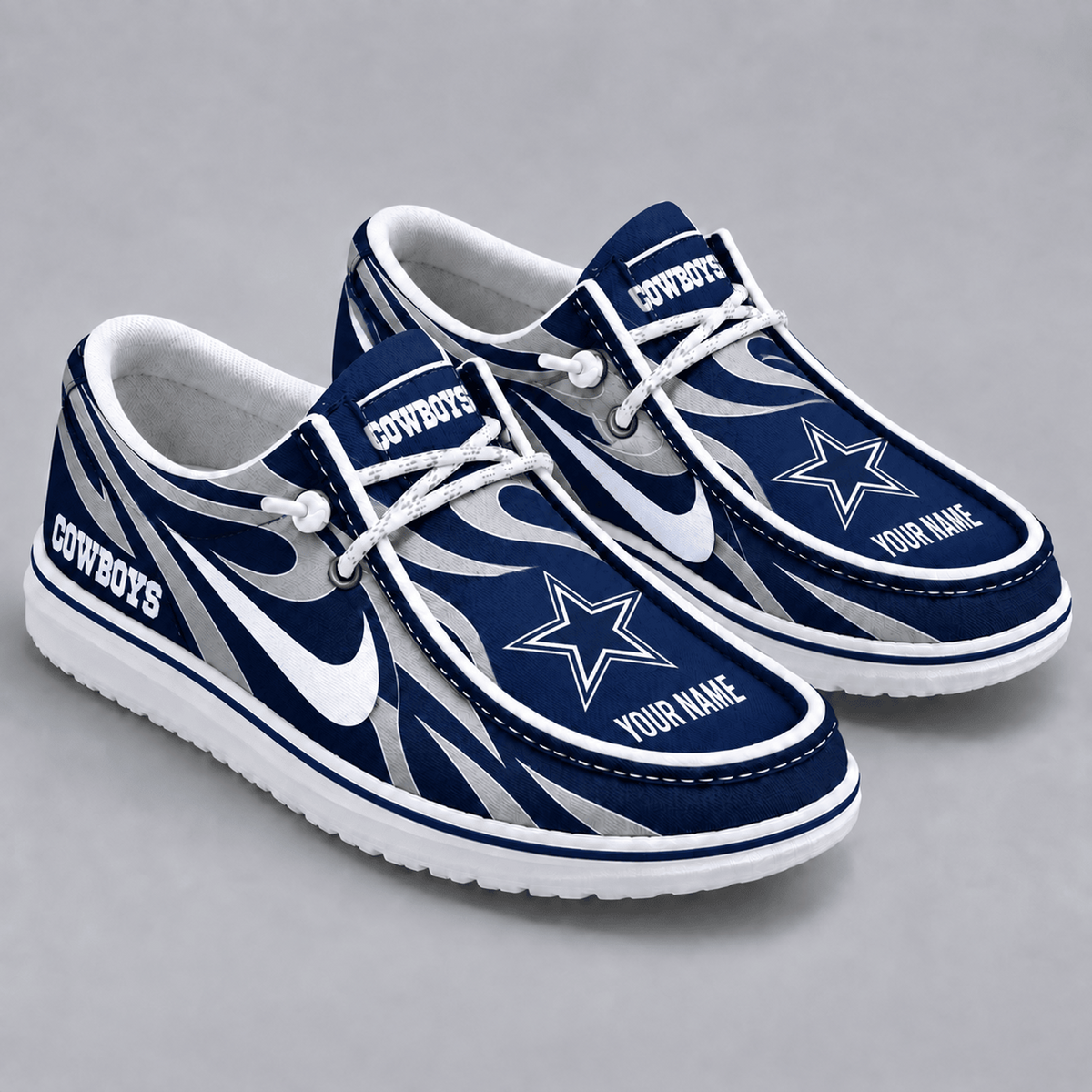 Premium NFL x DAL Flame Pattern Loafer Shoes
