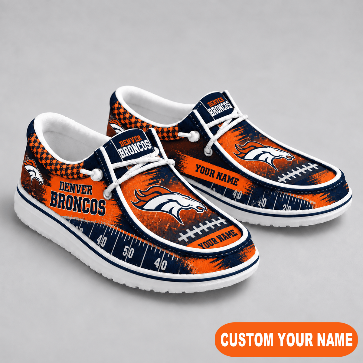 Premium NFL x DEN Game Day Yard Line Loafer Shoes