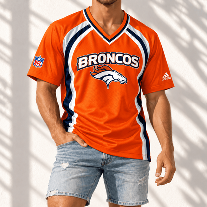 Premium NFL x DEN Gridiron Contour Fan Merch V-Neck