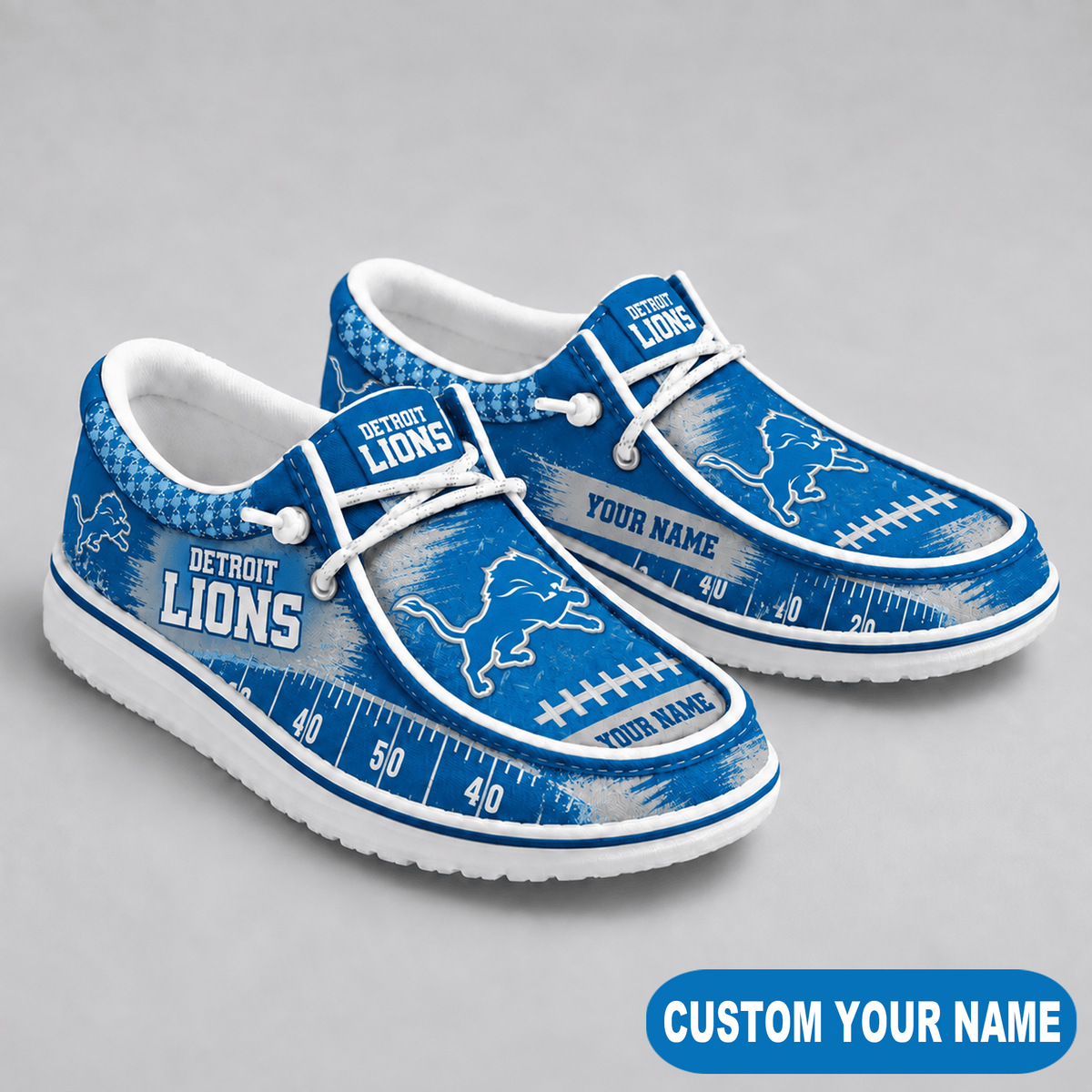 Premium NFL x DET Game Day Yard Line Loafer Shoes