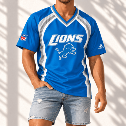 Premium NFL x DET Gridiron Contour Fan Merch V-Neck