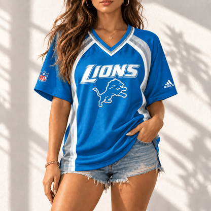 Premium NFL x DET Gridiron Contour Fan Merch V-Neck