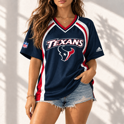 Premium NFL x HOU Gridiron Contour Fan Merch V-Neck