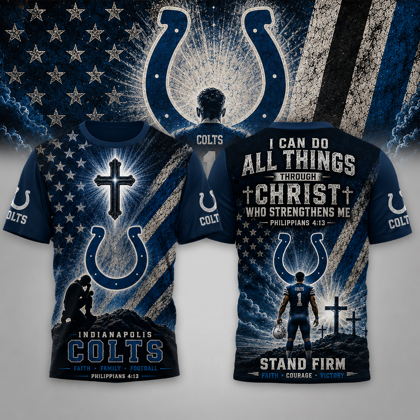 Premium NFL x IND Faith Family 3D Shirt