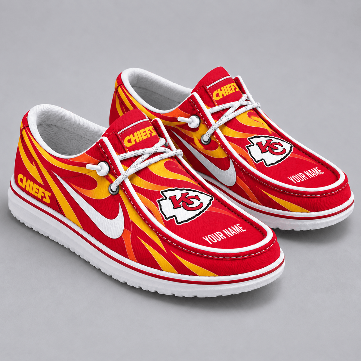 Premium NFL x KCC Flame Pattern Loafer Shoes