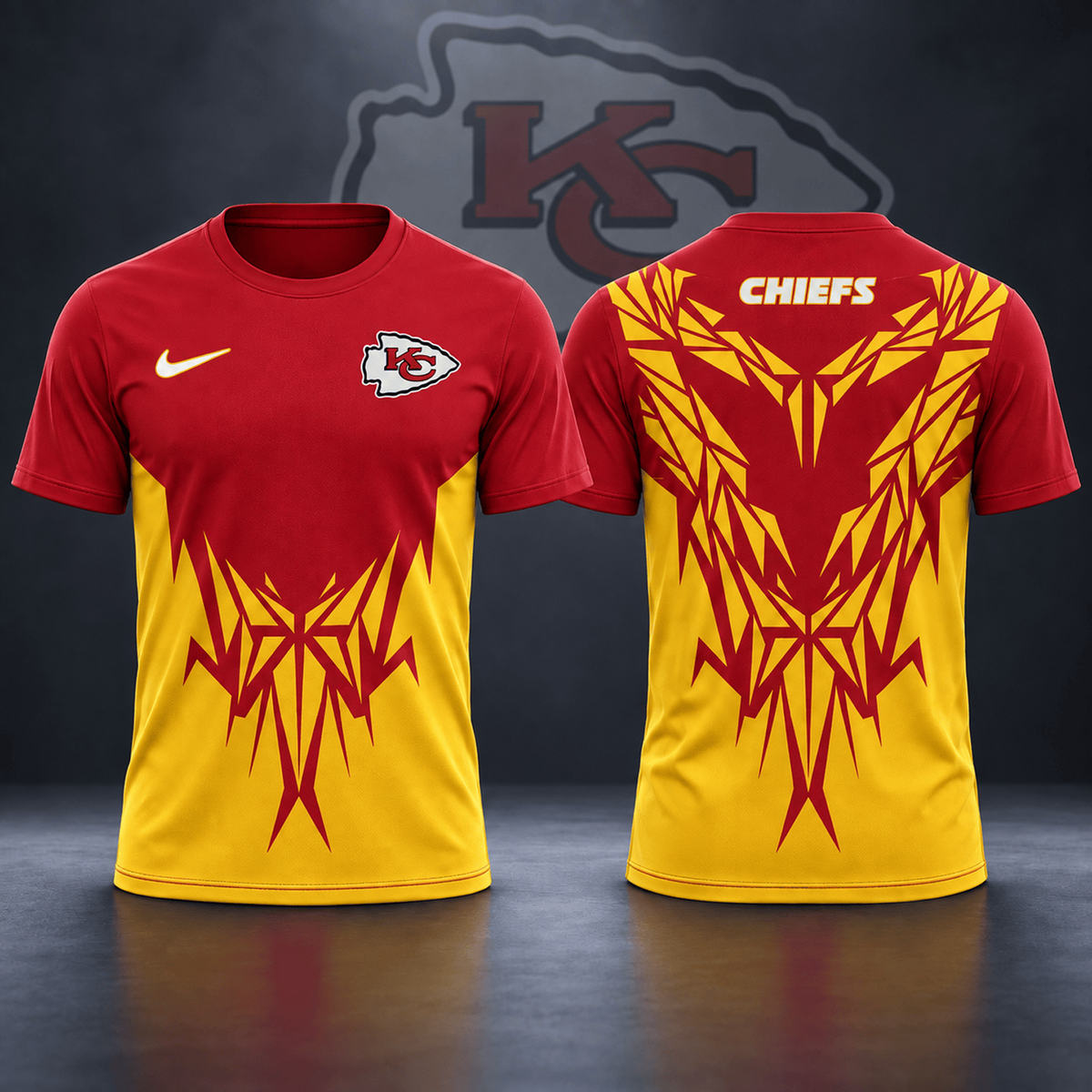 Premium NFL x KCC Football Club Tribal Graphic T-Shirt Fan Sports Apparel