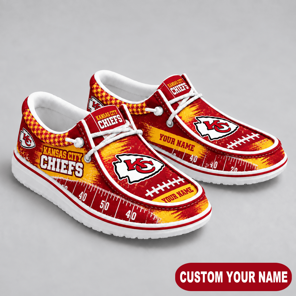 Premium NFL x KCC Game Day Yard Line Loafer Shoes