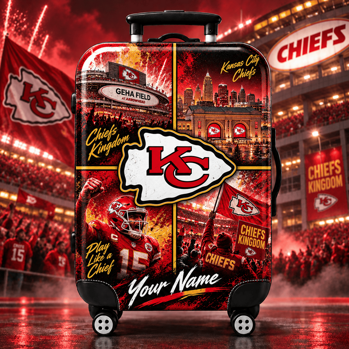 Premium NFL x KCC Personalized Team Pride Stadium Travel Suitcase