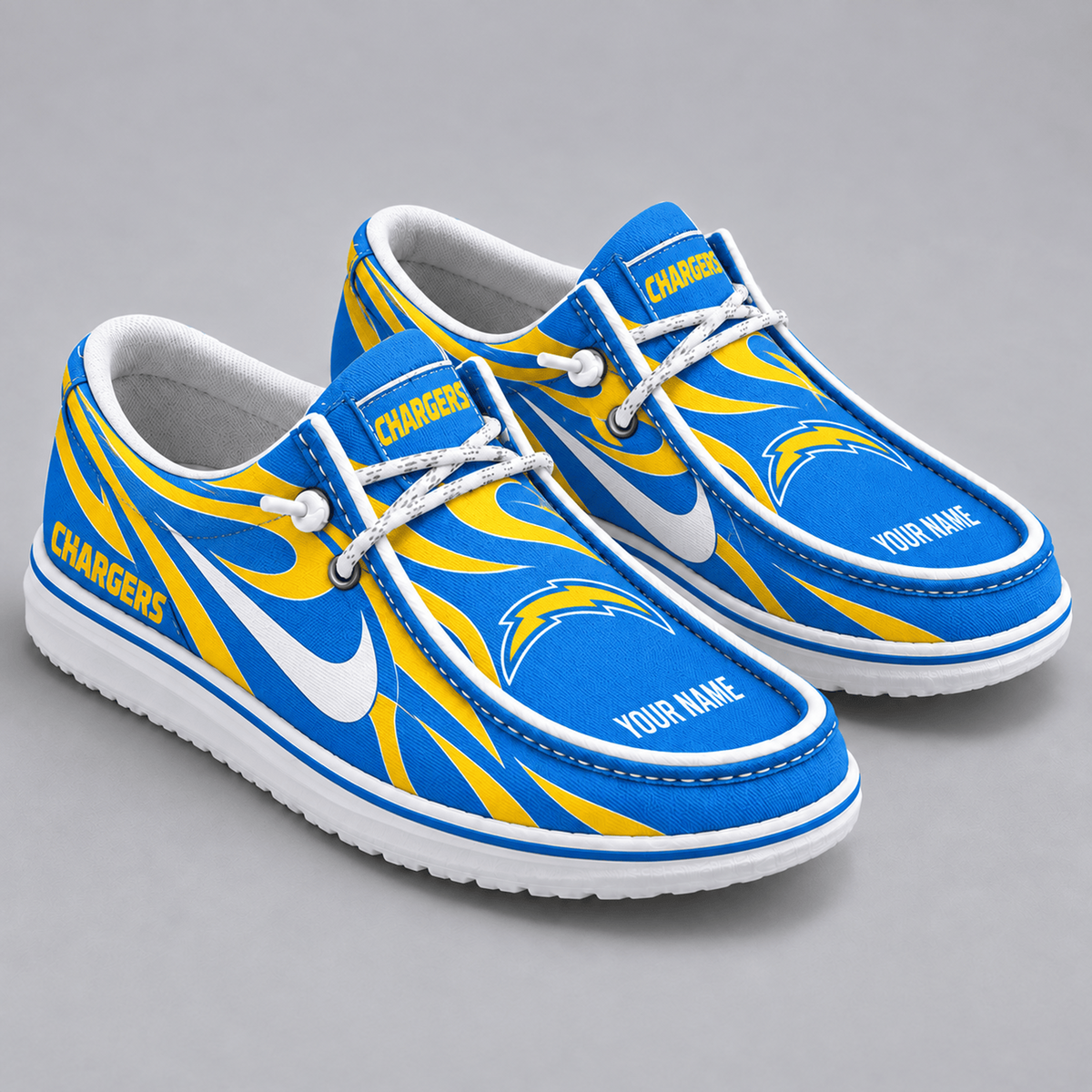 Premium NFL x LAC Flame Pattern Loafer Shoes