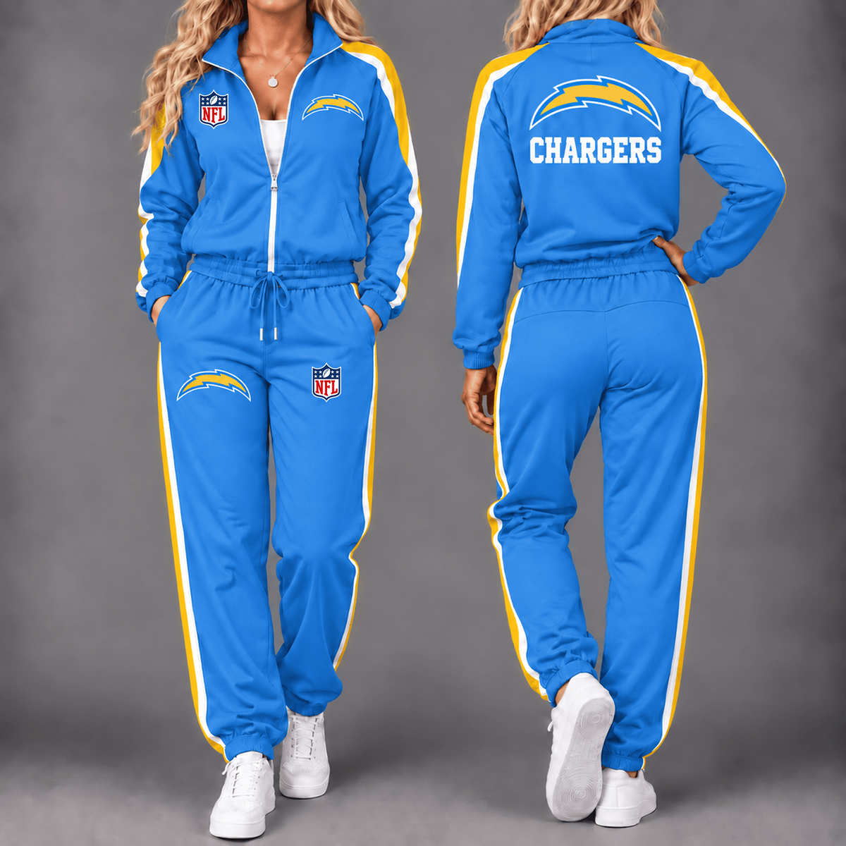 Premium NFL x LAC Game Day Waterproof Windbreaker Zip-Up Tracksuit Set