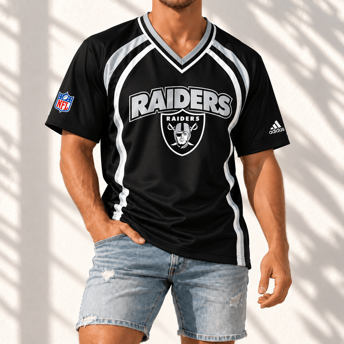 Premium NFL x LVR Gridiron Contour Fan Merch V-Neck