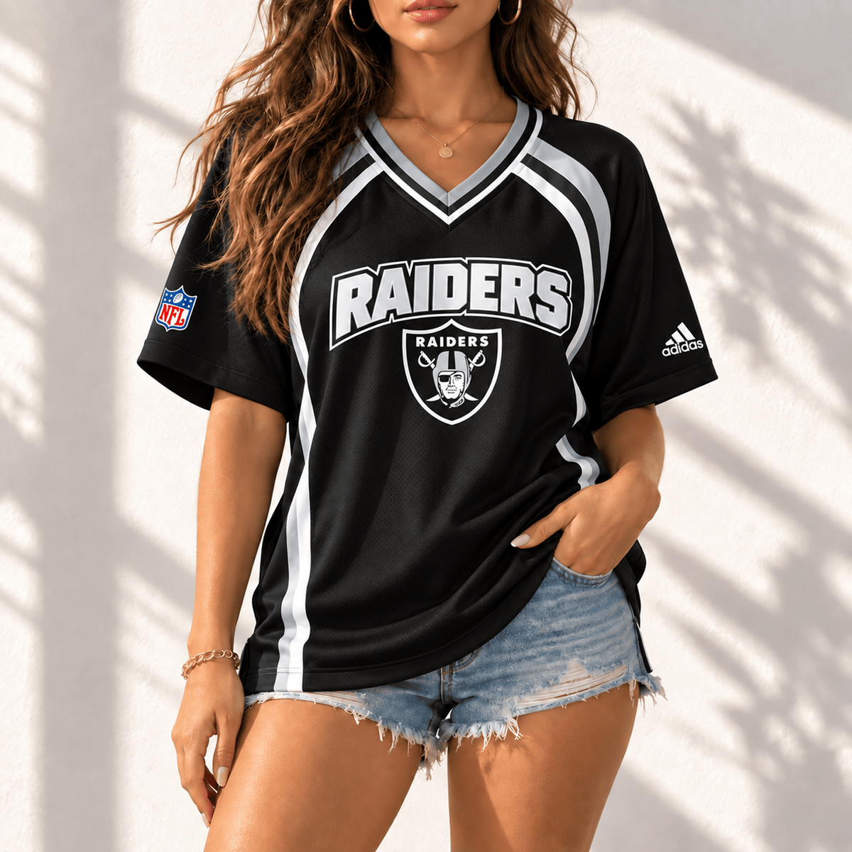 Premium NFL x LVR Gridiron Contour Fan Merch V-Neck