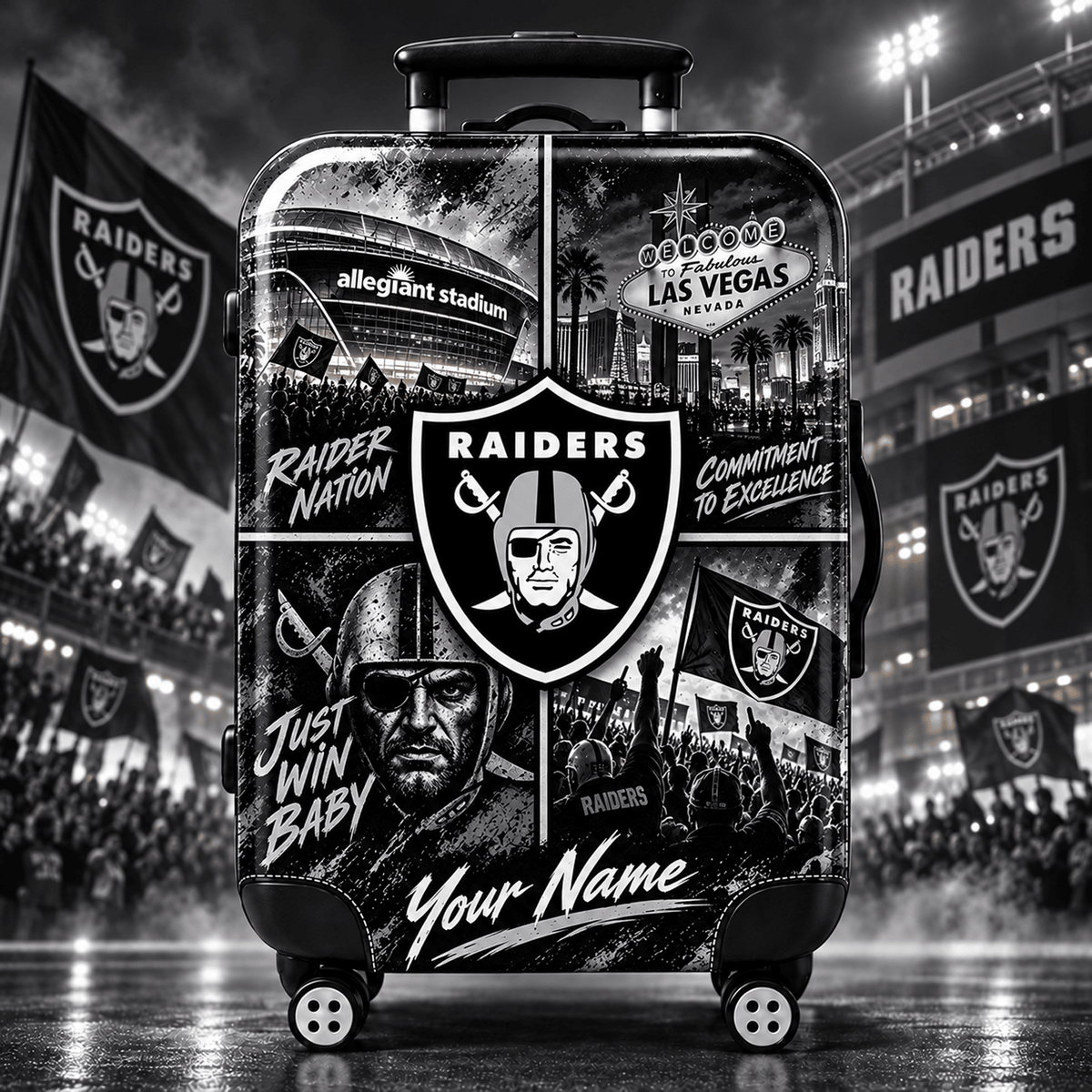 Premium NFL x LVR Personalized Team Pride Stadium Travel Suitcase