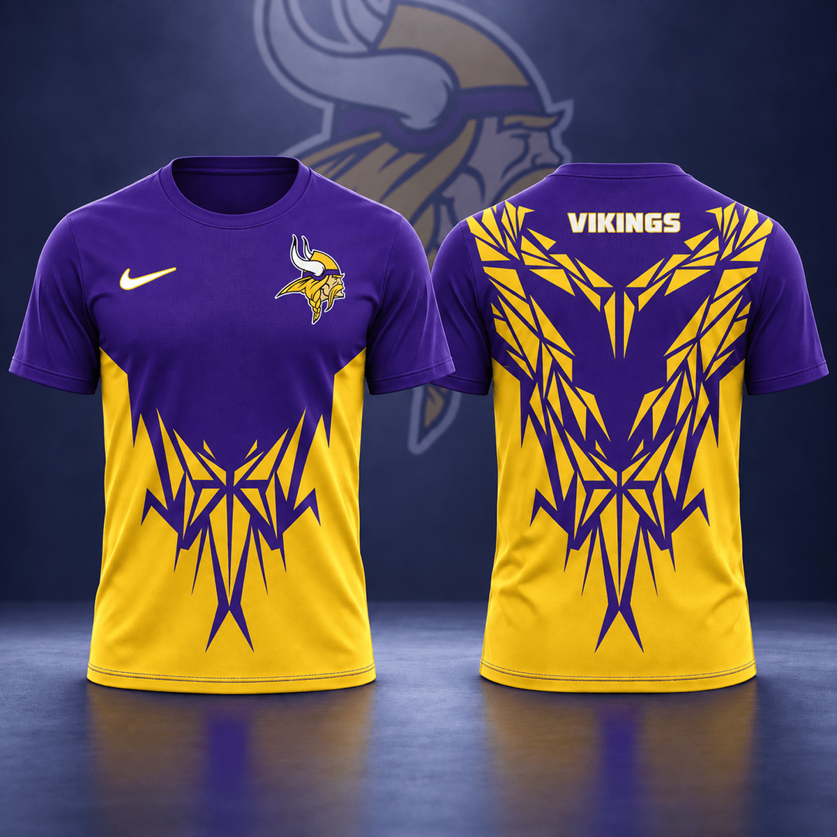 Premium NFL x MIN Football Club Tribal Graphic T-Shirt Fan Sports Apparel