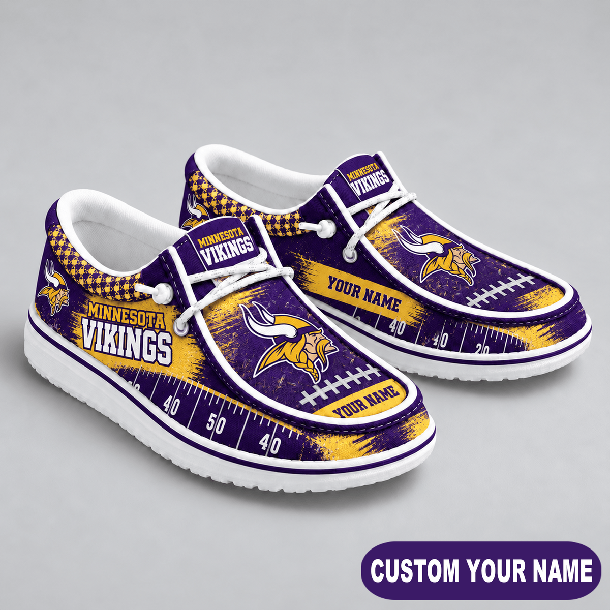 Premium NFL x MIN Game Day Yard Line Loafer Shoes