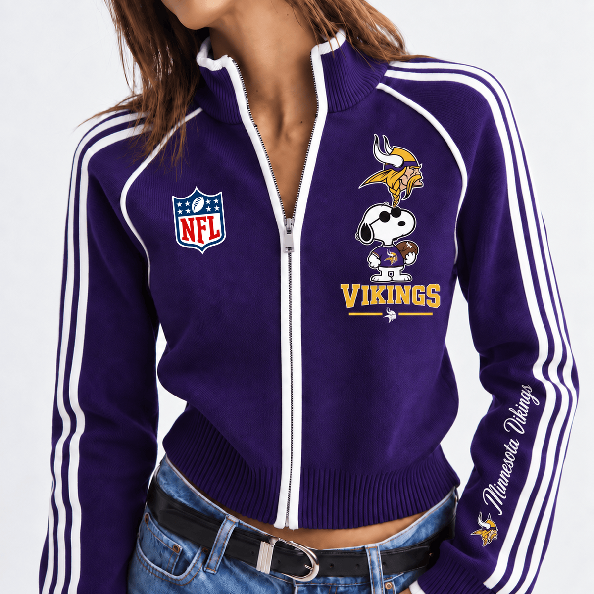 Premium NFL x MIN Sunday Spirit Cropped Track Jacket