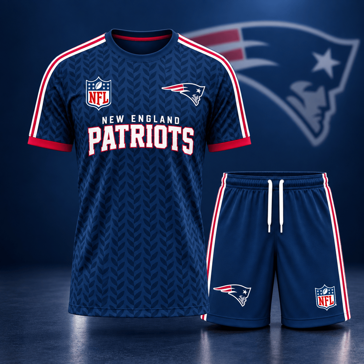 Premium NFL x NEP Classic Team Pattern T-Shirt and Shorts Set
