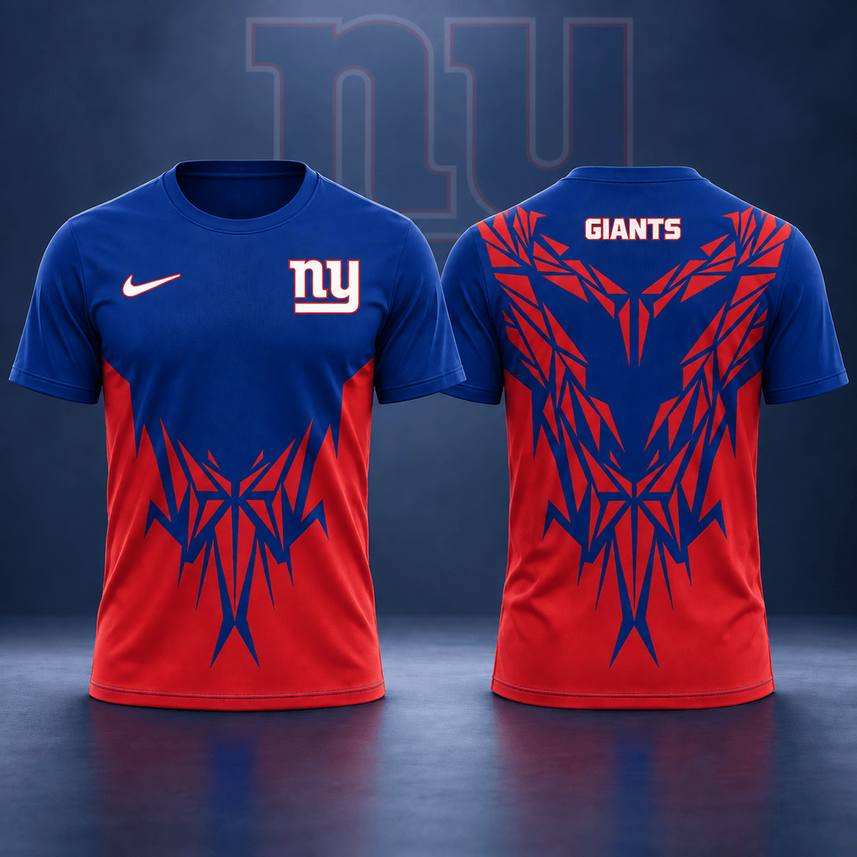 Premium NFL x NYG Football Club Tribal Graphic T-Shirt Fan Sports Apparel