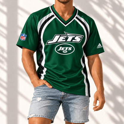 Premium NFL x NYJ Gridiron Contour Fan Merch V-Neck