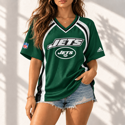 Premium NFL x NYJ Gridiron Contour Fan Merch V-Neck