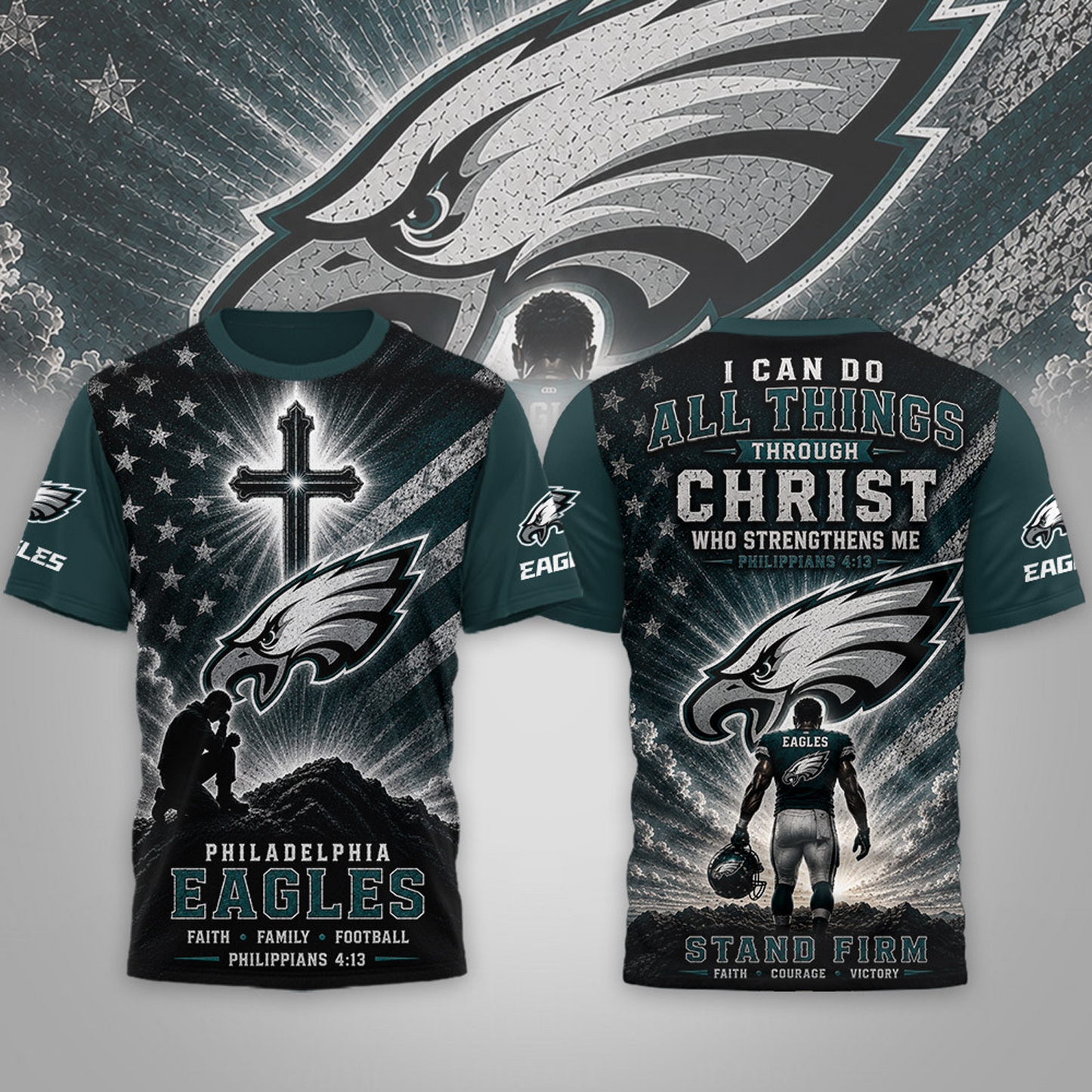Premium NFL x PHI Faith Family 3D Shirt