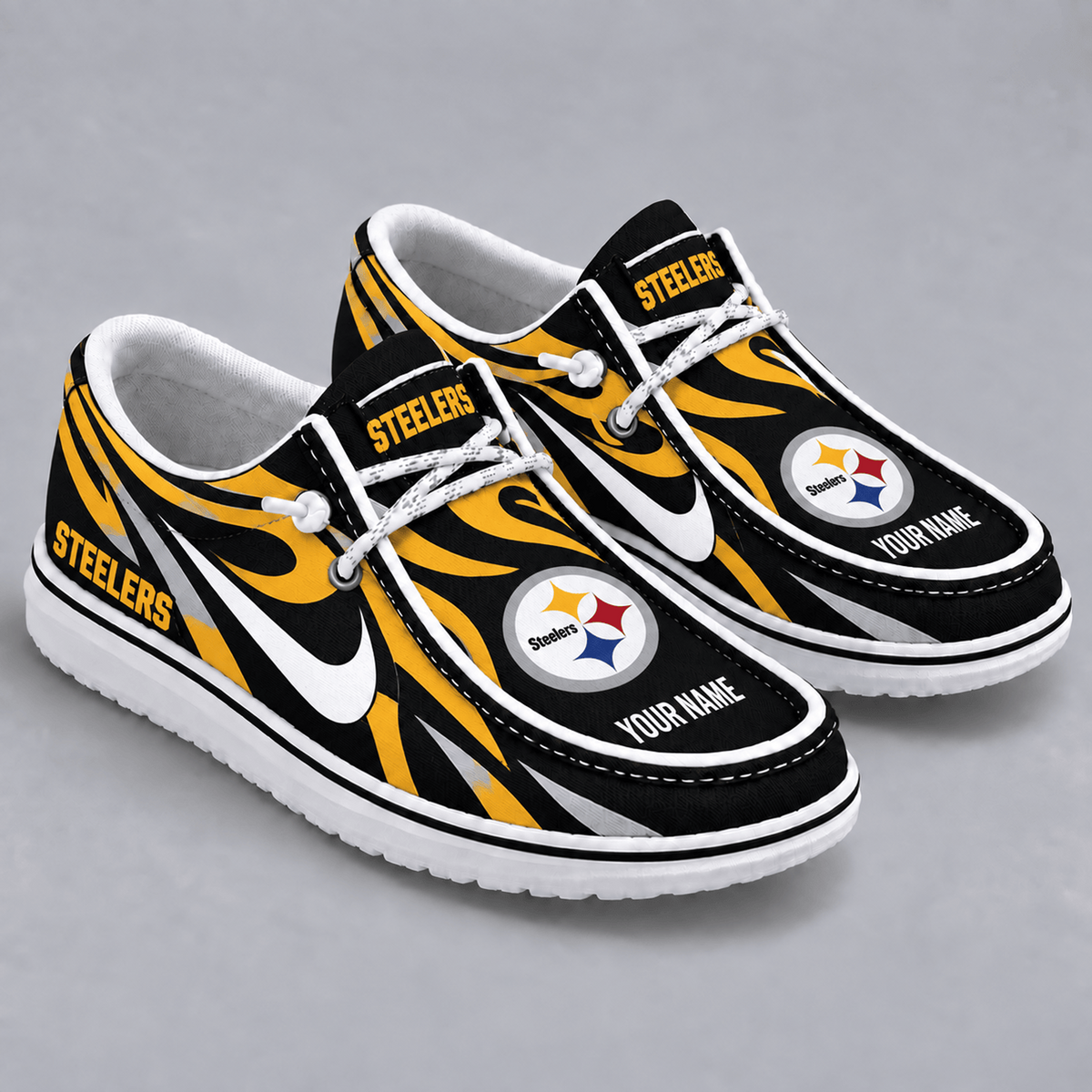 Premium NFL x PIT Flame Pattern Loafer Shoes