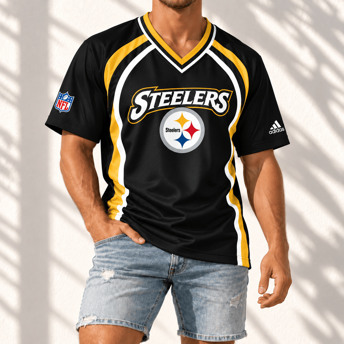 Premium NFL x PIT Gridiron Contour Fan Merch V-Neck