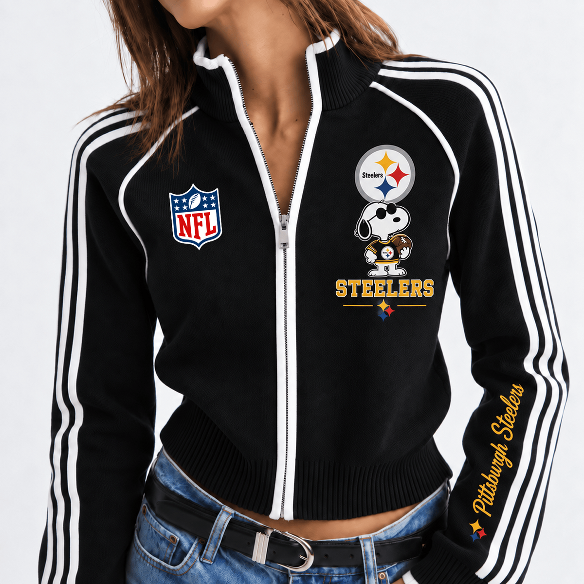 Premium NFL x PIT Sunday Spirit Cropped Track Jacket