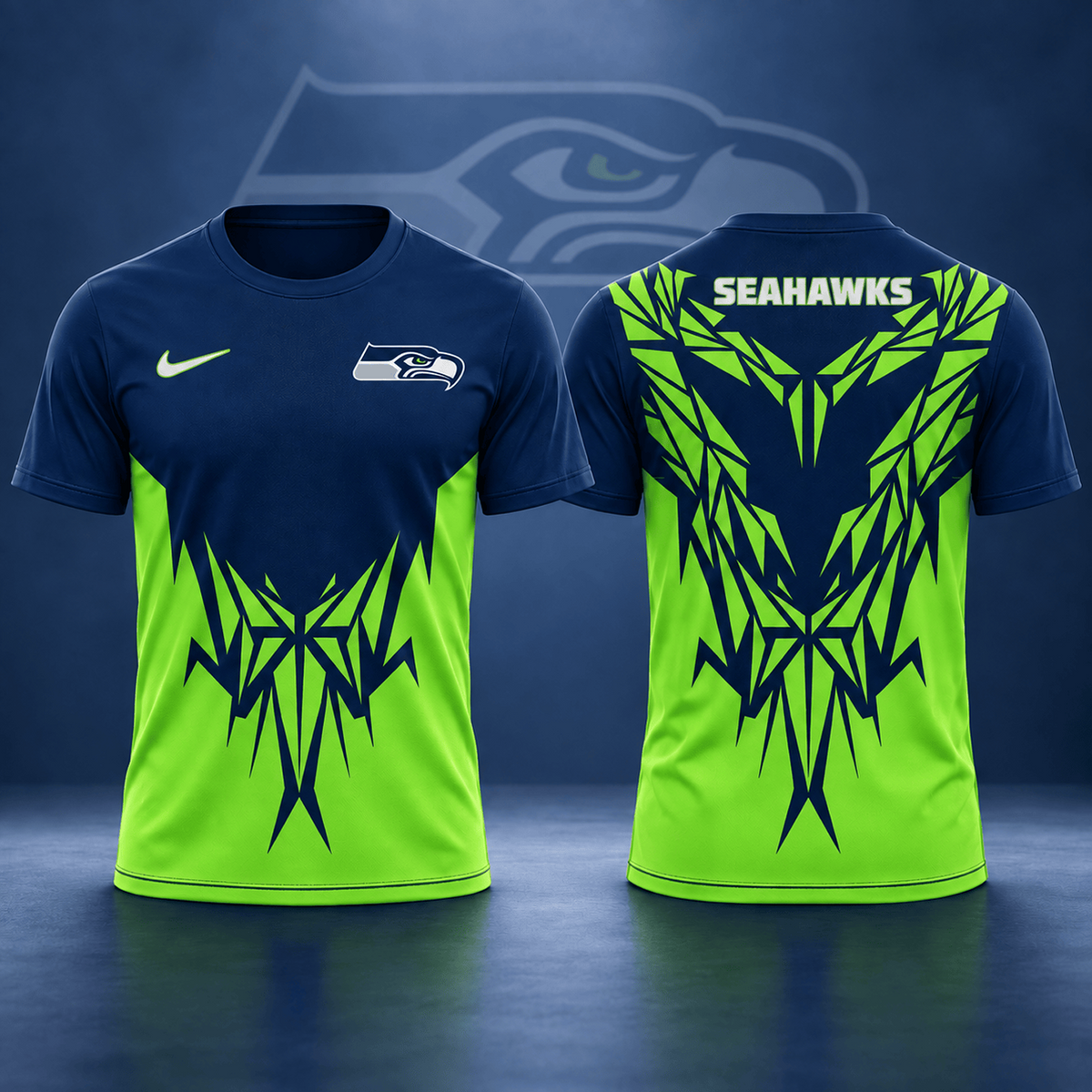 Premium NFL x SEA Football Club Tribal Graphic T-Shirt Fan Sports Apparel