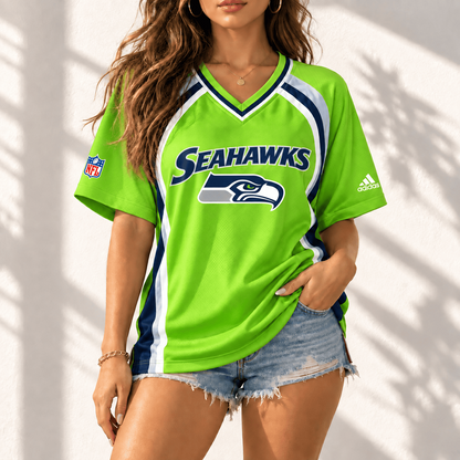 Premium NFL x SEA Gridiron Contour Fan Merch V-Neck