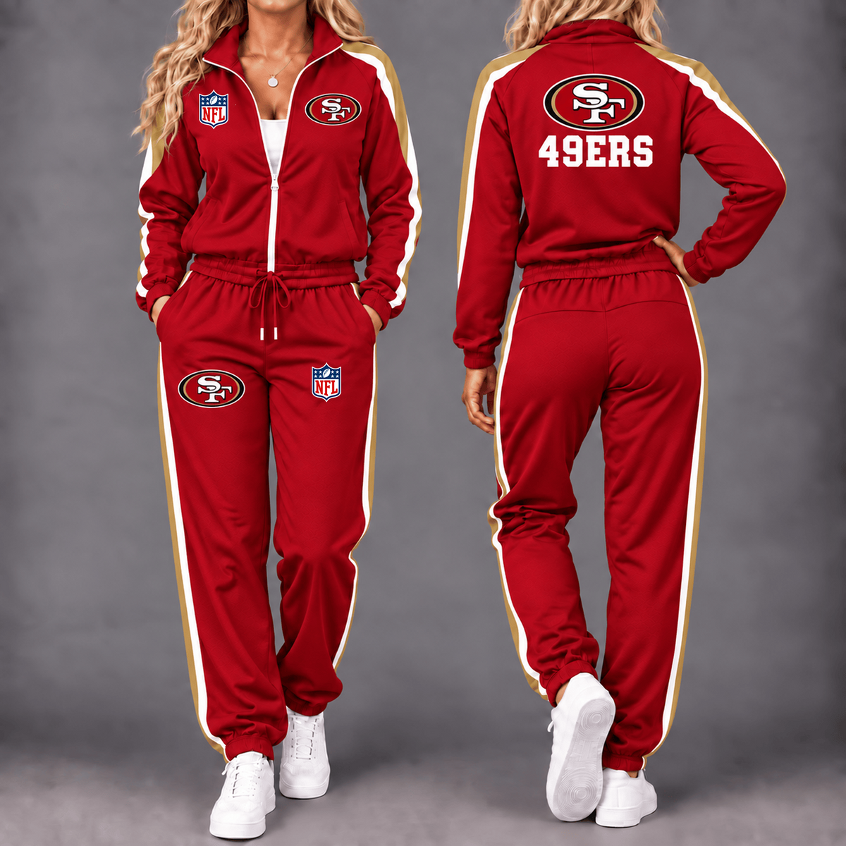 Premium NFL x SF Game Day Waterproof Windbreaker Zip-Up Tracksuit Set