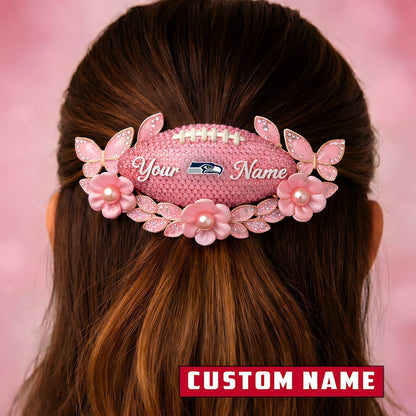 Premium NFL x Seattle Seahawks Personalized Women's Hair Pin - Valentine Edition NDT LVH