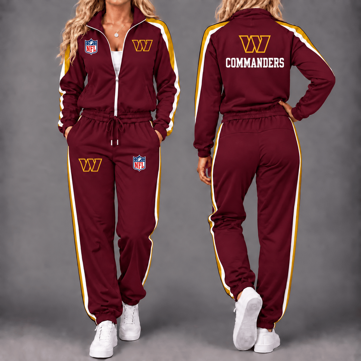 Premium NFL x WAS Game Day Waterproof Windbreaker Zip-Up Tracksuit Set