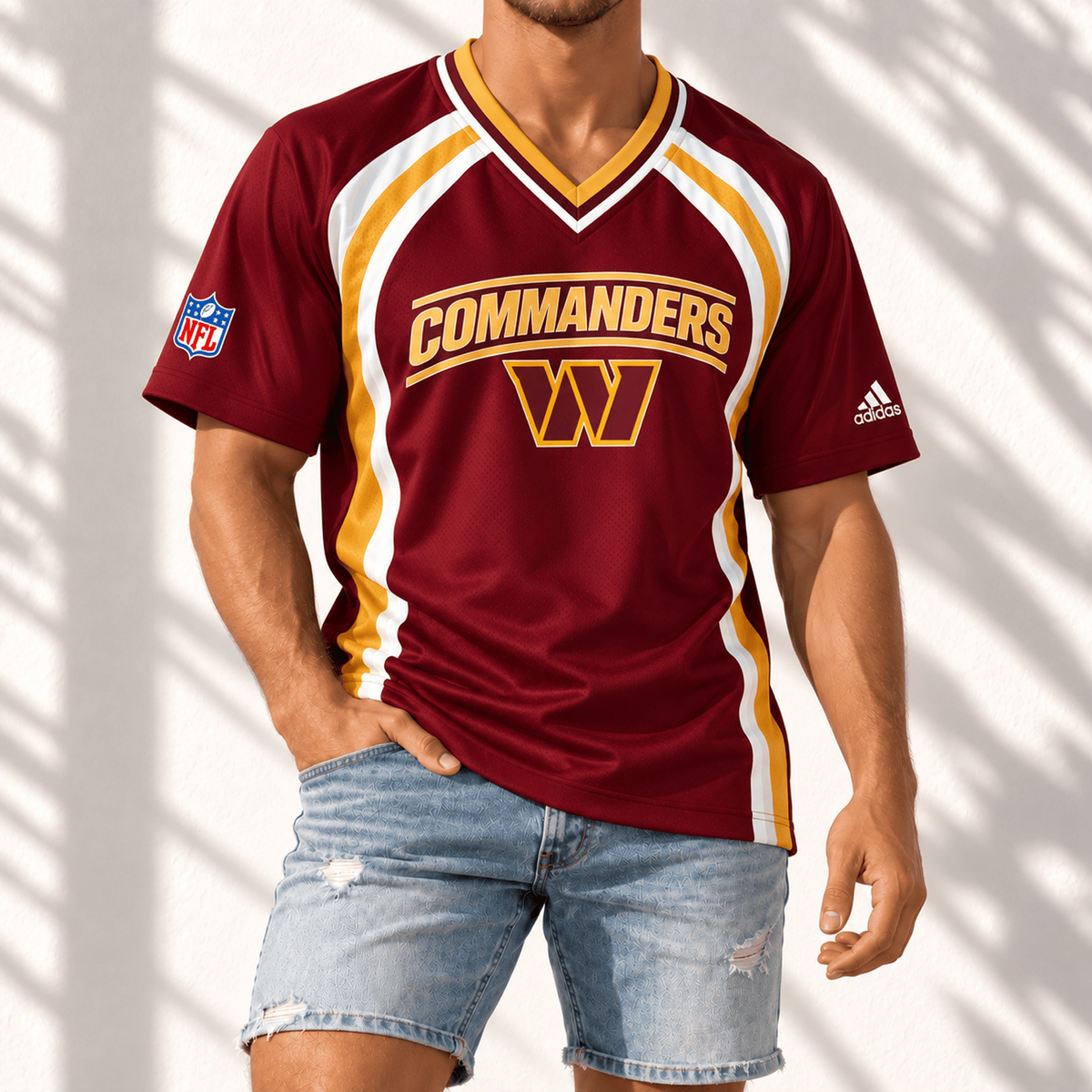 Premium NFL x WAS Gridiron Contour Fan Merch V-Neck