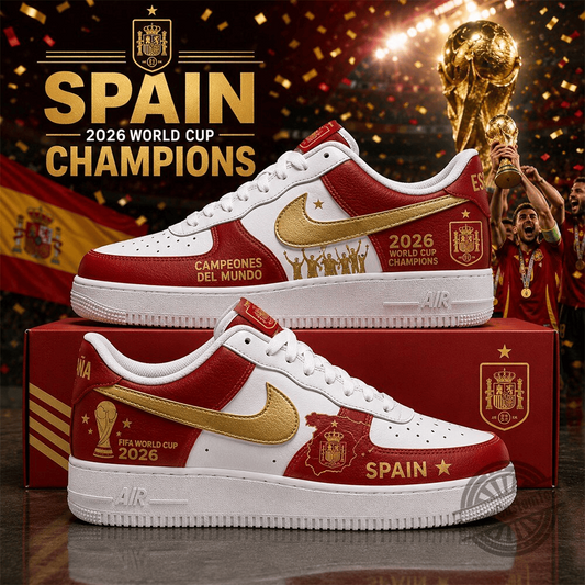 Premium Spain World Cup Champions 2026 AF1 Sneakers V2