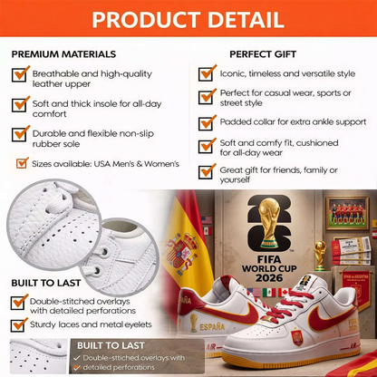 Premium Spain World Cup Champions 2026 AF1 Sneakers V4