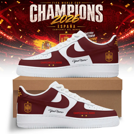 Premium Spain World Cup Champions 2026 AF1 Sneakers V8