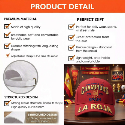 Premium Spain World Cup Champions 2026 Cap V1
