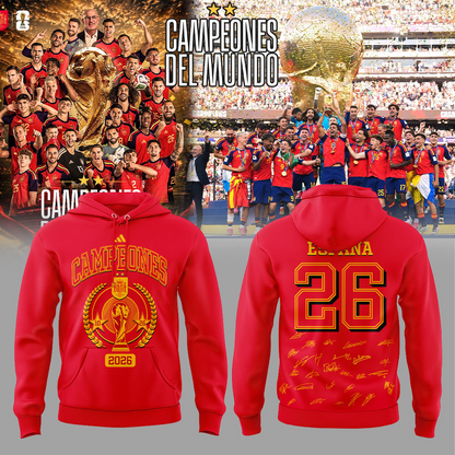 Premium Spain World Cup Champions 2026 Hoodie V13