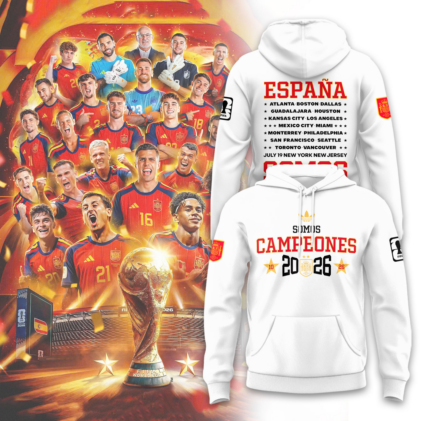 Premium Spain World Cup Champions 2026 Hoodie V15