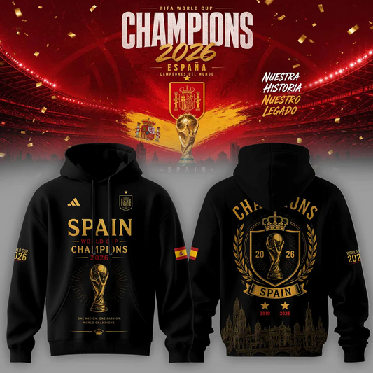 Premium Spain World Cup Champions 2026 Hoodie V19
