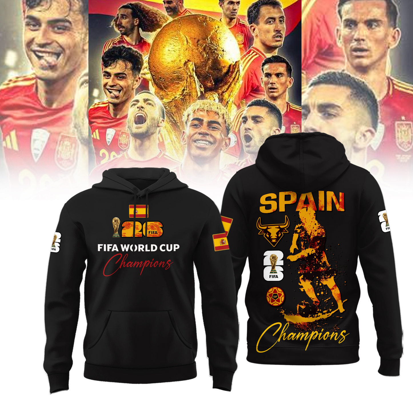 Premium Spain World Cup Champions 2026 Hoodie V7