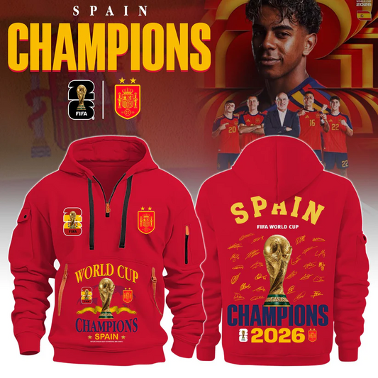 Premium Spain World Cup Champions 2026 Hoodie zip V2