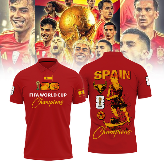 Premium Spain World Cup Champions 2026 Polo V7